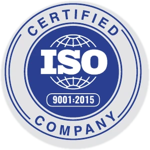 ISO 9001:2015 certified company badge
