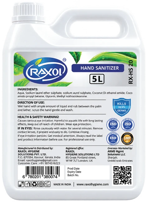 RAXOL Swimming Pool Cleaning Solutions container